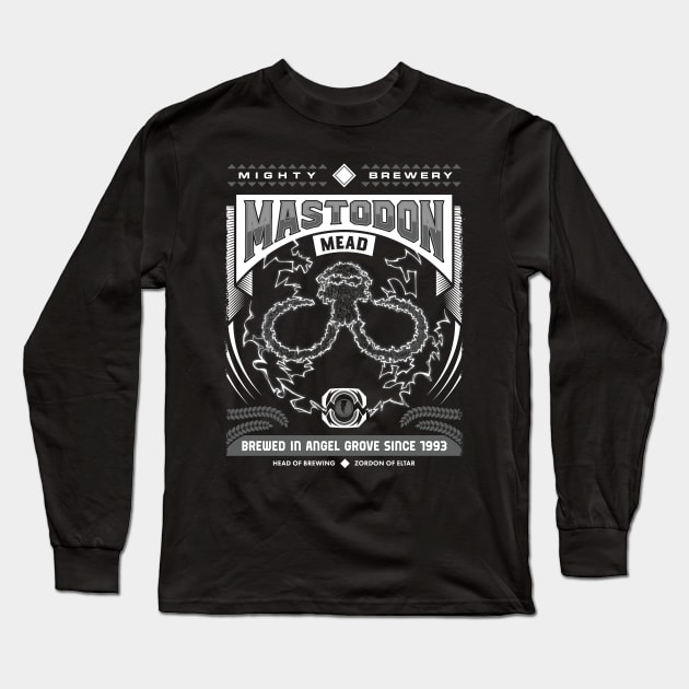 Mighty Brews - Black Mastodon Long Sleeve T-Shirt by DCLawrenceUK